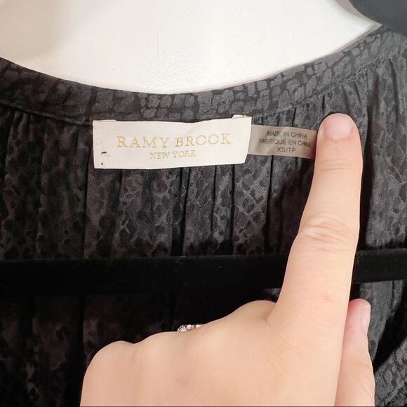 Ramy Brook Allie lace up Mini Dress Sz XS black snake print - Picture 5 of 8